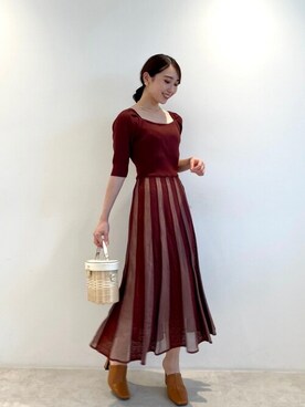 「アイテム（サンダル、オレンジ系）」を使った、JILL by JILL STUART STAFFさん（レディース・156cm）の夏コーディネート