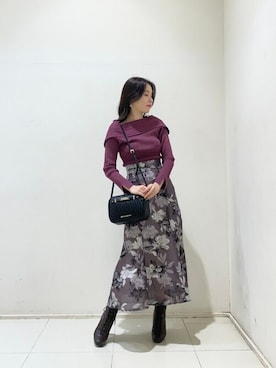 「JILL by JILL STUART（ジルバイジルスチュアート）のアイテム（ブーツ）」を使った、JILL by JILL STUART STAFFさん（レディース・157cm）の冬コーディネート