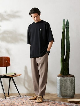 「LACOSTE（ラコステ）のアイテム」を使った、松下 和貴さん（メンズ・177cm）の春コーディネート