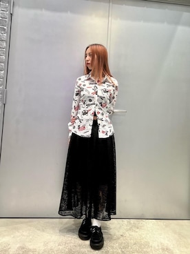 「ロック」｜「アイテム（ローファー）」を使った、RINAさん（レディース・152cm）の夏コーディネート