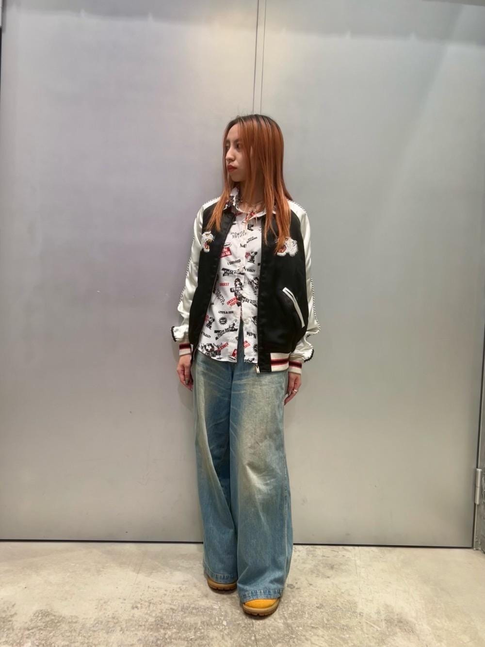 HYSTERIC GLAMOUR ヒスガール スカジャン バイクガール 黒×金 スカジャン/黒 x 黒 パイピング - Hayabusa Kat Klother