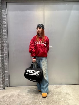 「アイテム（ドラムバッグ）」を使った、RINAさん（レディース・152cm）の秋コーディネート