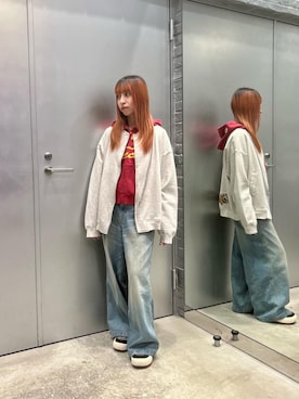 「アイテム（その他アウター、グレー系）」を使った、RINAさん（レディース・152cm）の秋コーディネート