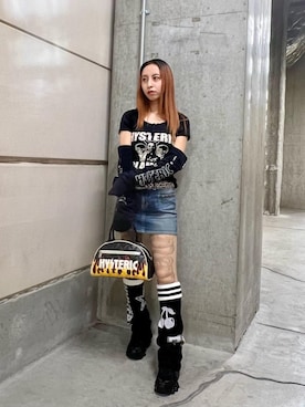 「アイテム（アームカバー）」を使った、RINAさん（レディース・152cm）の秋コーディネート