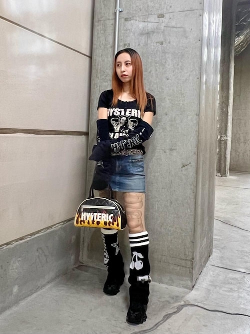 HYSTERIC GLAMOUR アームカバー ロゴ刺繍 アームウォーマー レディース