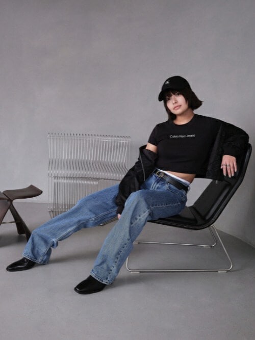 Calvin Klein デニムソフトクレセンドバッグ