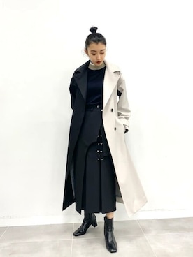 「UNITED TOKYO（ユナイテッドトウキョウ）のアイテム（トレンチコート）」を使った、rena9174さん（レディース・165cm）の冬コーディネート
