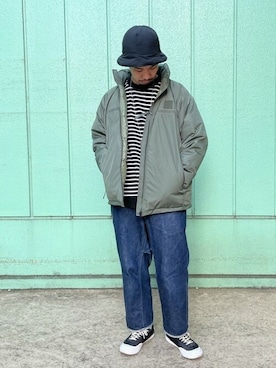 「gloster」｜「アイテム（ダウンジャケット/コート）」を使った、GLOSTER stylingさん（メンズ・175cm）の秋コーディネート