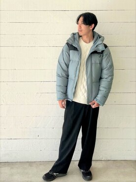 「gloster」｜「アイテム（ダウンジャケット/コート）」を使った、GLOSTER stylingさん（メンズ・183cm）の秋コーディネート