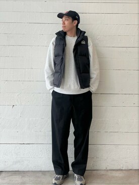 「FREDY&GLOSTER」｜「アイテム（ダウンベスト）」を使った、GLOSTER stylingさん（メンズ・183cm）の秋コーディネート