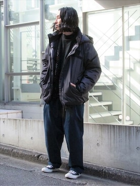 「gloster」｜「アイテム（ダウンジャケット/コート）」を使った、GLOSTER stylingさん（メンズ・173cm）の秋コーディネート