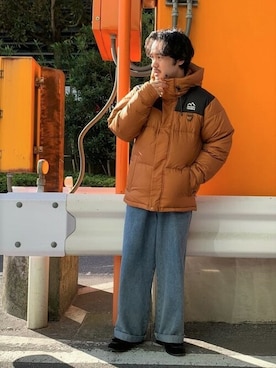 「gloster」｜「アイテム（ダウンジャケット/コート）」を使った、GLOSTER stylingさん（メンズ・165cm）の秋コーディネート