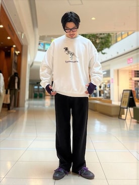 「アイテム（手袋、パープル系）」を使った、GLOSTER stylingさん（メンズ・175cm）の秋コーディネート