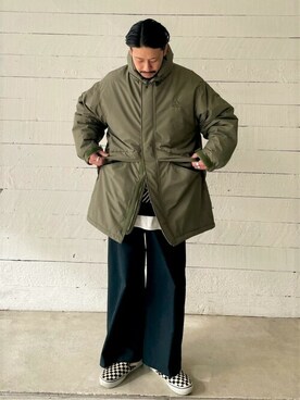 「モンスターパーカー」｜「アイテム（その他アウター）」を使った、GLOSTER stylingさん（メンズ・172cm）の冬コーディネート