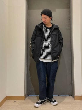 「gloster」｜「アイテム（ダウンジャケット/コート）」を使った、GLOSTER stylingさん（メンズ・175cm）の冬コーディネート