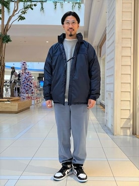 「gloster」｜「アイテム（ダウンジャケット/コート）」を使った、GLOSTER stylingさん（メンズ・175cm）の冬コーディネート