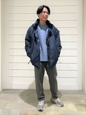 「gloster」｜「アイテム（ダウンジャケット/コート）」を使った、GLOSTER stylingさん（メンズ・168cm）の冬コーディネート
