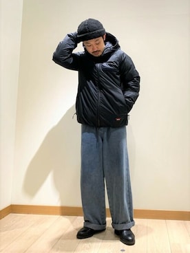 「gloster」｜「アイテム（ダウンジャケット/コート）」を使った、GLOSTER stylingさん（メンズ・165cm）の冬コーディネート