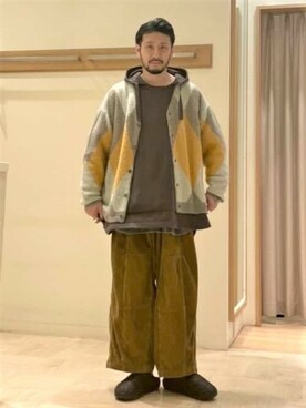 「ARMY TWILL（アーミーツイル）のアイテム（パーカー）」を使った、GLOSTER stylingさん（メンズ・172cm）の冬コーディネート