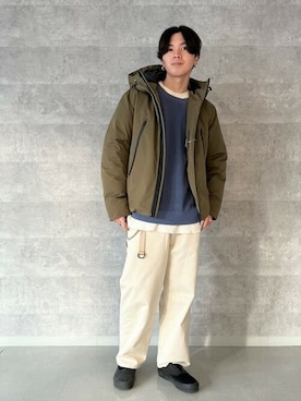 「GLOSTER（グロスター）のアイテム（ダウンジャケット/コート）」を使った、GLOSTER stylingさん（メンズ・178cm）の冬コーディネート