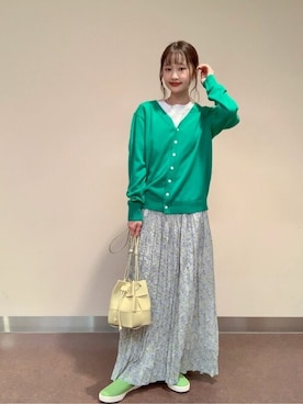 「花柄」｜「アイテム（スリッポン）」を使った、sayaka..さん（レディース・156cm）の春コーディネート