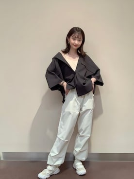 「メンズライクコーデ」｜「アイテム（カーゴパンツ）」を使った、sayaka..さん（レディース・156cm）の春コーディネート