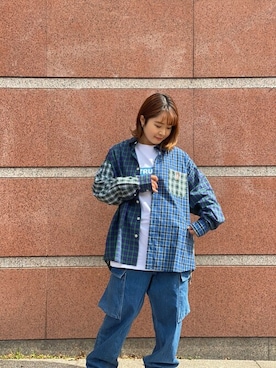 「MANASTASH（マナスタッシュ）のアイテム」を使った、Renさん（レディース・153cm）の春コーディネート