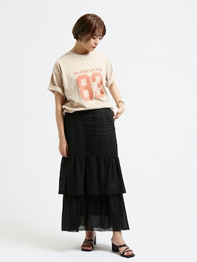 「Simplicite（サンプリシテ）のアイテム（サンダル）」を使った、staff.sさん（レディース・165cm）の春コーディネート