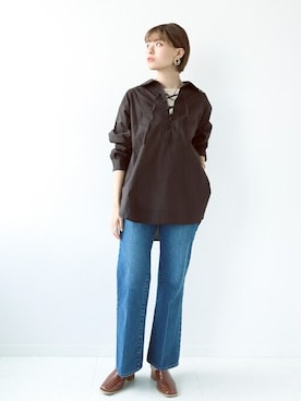 「Simplicite（サンプリシテ）のアイテム（スリッポン）」を使った、staff.sさん（レディース・165cm）の夏コーディネート