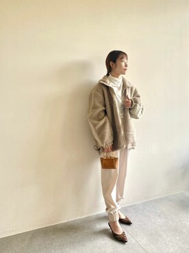 「Whim Gazette（ウィムガゼット）のアイテム（ブルゾン）」を使った、wg_togashiさん（レディース・157cm）の冬コーディネート
