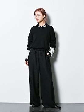 「SIMONE WILD（シモーネワイルド）のアイテム」を使った、KAMEYAMAさん（レディース・168cm）の冬コーディネート