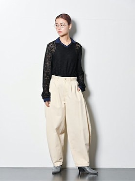 「SIMONE WILD（シモーネワイルド）のアイテム」を使った、KAMEYAMAさん（レディース・168cm）の冬コーディネート