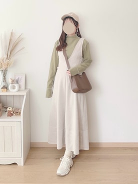 「Honeys（ハニーズ）のアイテム」を使った、ちゃんゆさん（レディース・149cm）の春コーディネート