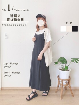 「ハニーズ」｜「アイテム（その他）」を使った、ちゃんゆさん（レディース・149cm）の夏コーディネート