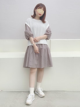 「Honeys（ハニーズ）のアイテム（チュニック）」を使った、ちゃんゆさん（レディース・149cm）の夏コーディネート