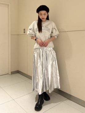 「FREE'S MART（フリーズマート）のアイテム（スウェット）」を使った、freesnatsukiさん（レディース・167cm）の冬コーディネート