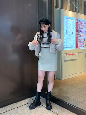 「FREE'S MART（フリーズマート）のアイテム（MA-1）」を使った、freesnatsukiさん（レディース・167cm）の秋コーディネート