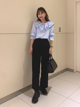 「FREE'S MART（フリーズマート）のアイテム（スラックス）」を使った、freesnatsukiさん（レディース・168cm）の秋コーディネート