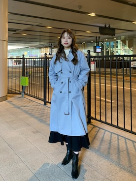 「FREE'S MART（フリーズマート）のアイテム（トレンチコート）」を使った、freesnatsukiさん（レディース・167cm）の冬コーディネート
