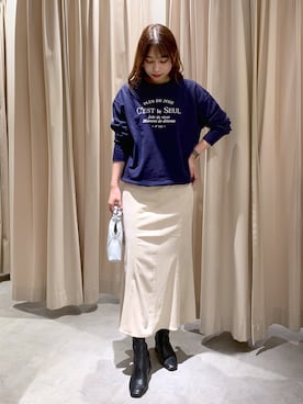 「FREE'S MART（フリーズマート）のアイテム（スウェット）」を使った、freesnatsukiさん（レディース・167cm）の秋コーディネート
