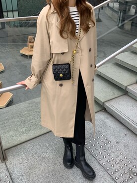 「FREE'S MART（フリーズマート）のアイテム（トレンチコート）」を使った、freesnatsukiさん（レディース・167cm）の冬コーディネート