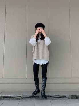 「FREE'S MART（フリーズマート）のアイテム（ハンチング/ベレー帽）」を使った、freesnatsukiさん（レディース・167cm）の秋コーディネート