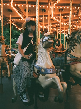 「アイテム（カチューシャ、イエロー系）」を使った、lamlamyiuさん（レディース・155cm）の冬コーディネート