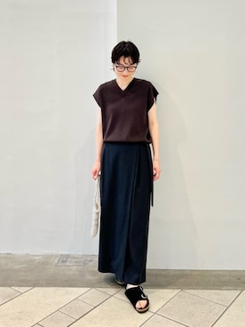 「BEAUTY&YOUTH UNITED ARROWS（ビューティーアンドユースユナイテッドアローズ）のアイテム（スカート）」を使った、上中（kaminaka）さん（レディース・158cm）の夏コーディネート