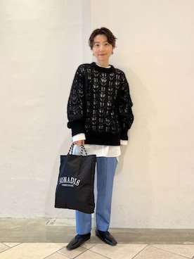 「パーソナルカラー_SUMMER」｜「アイテム（パンツ）」を使った、上中（kaminaka）さん（レディース・158cm）の冬コーディネート