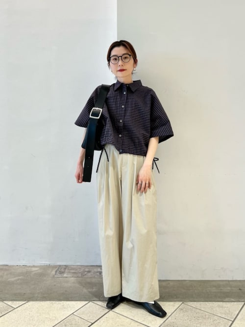 ナイロンコットン ワイドタックパンツ ウォッシャブル（その他パンツ