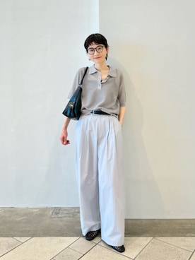 「BEAUTY&YOUTH UNITED ARROWS（ビューティーアンドユースユナイテッドアローズ）のコットンブレンド ベア タンクトップ（Tシャツ/カットソー）」を使った、上中（kaminaka）さん（レディース・158cm）の夏コーディネート