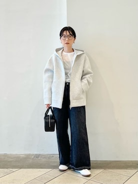 「BEAUTY&YOUTH UNITED ARROWS（ビューティーアンドユースユナイテッドアローズ）のアイテム（ボストンバッグ）」を使った、上中（kaminaka）さん（レディース・158cm）の秋コーディネート