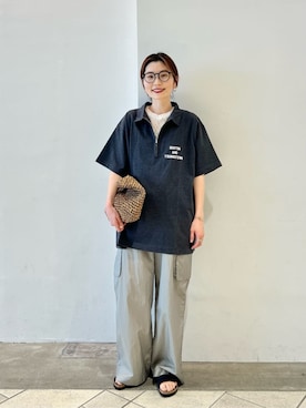 「LAPUIS（ラピュイ）のアイテム」を使った、上中（kaminaka）さん（レディース・158cm）の夏コーディネート