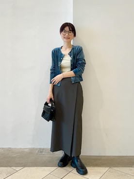 「LAPUIS（ラピュイ）のアイテム（アクセサリー）」を使った、上中（kaminaka）さん（レディース・158cm）の秋コーディネート